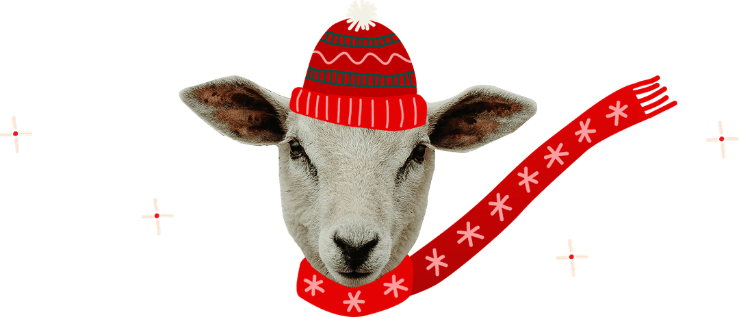 Oveja navideña con gorro